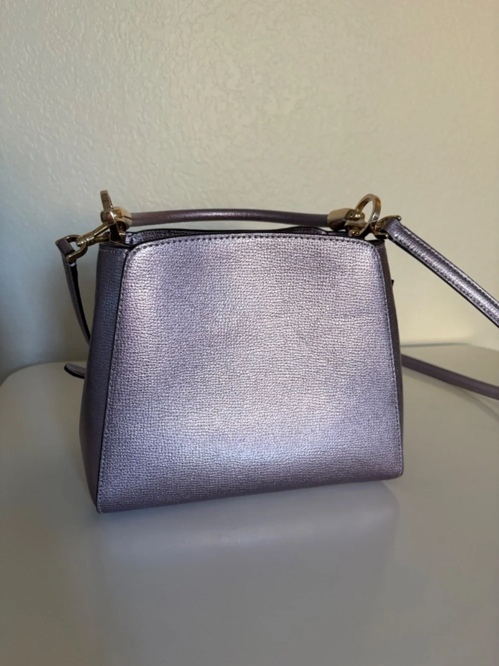 Kate Spade Phoebe Metallic Purple Bag